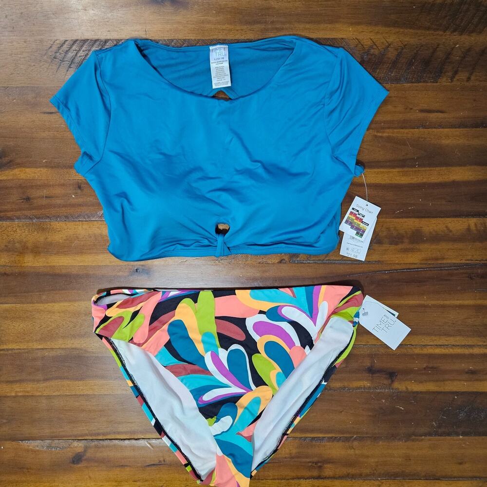 Time & Tru Women's 2 piece swimsuit, Size L